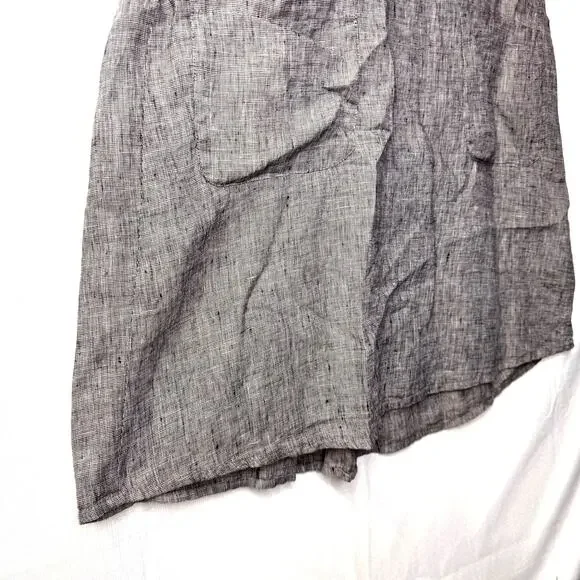 FLAX 100% Linen Dress Women's S Sleeveless Tank Lagenlook Hippie Artsy Summer - Picture 7 of 13